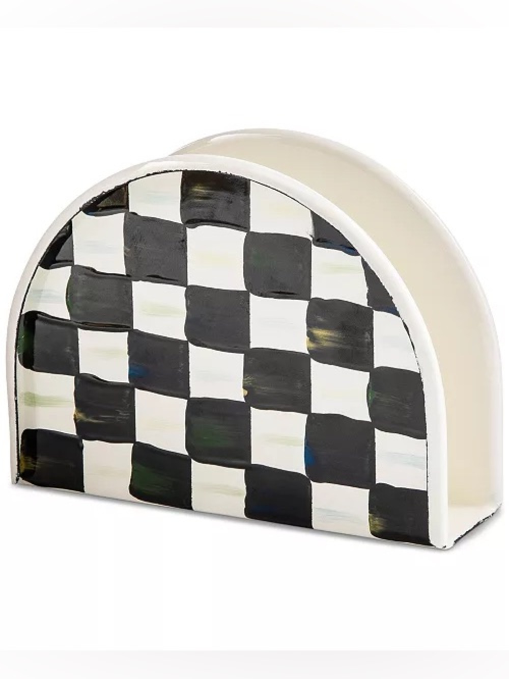 SOLD🚨MacKenzie-Childs Black and White Checkered Napkin Holder